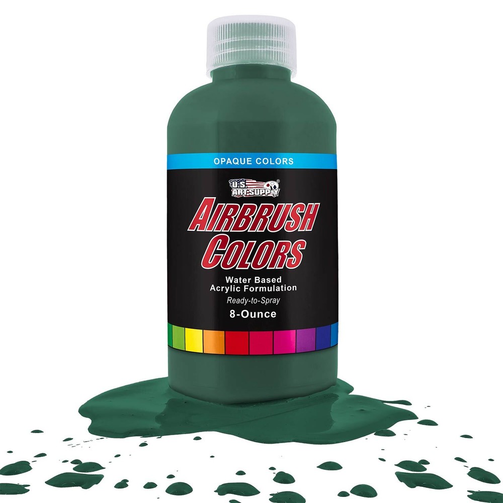 US Art Supply 8-Ounce Opaque Phtalo Green Airbrush Paint
