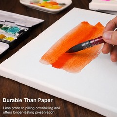 Professional Stretched Watercolor Canvas – 8×10 Inch/4 Pack, 100% Cotton Wat…