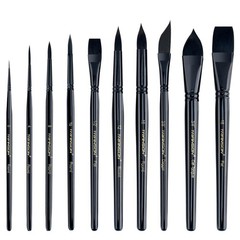 Transon 10pcs Natural Watercolor 0, 4, 8, 12, 16, 18, 1/2, 3/4, 3/8, Black