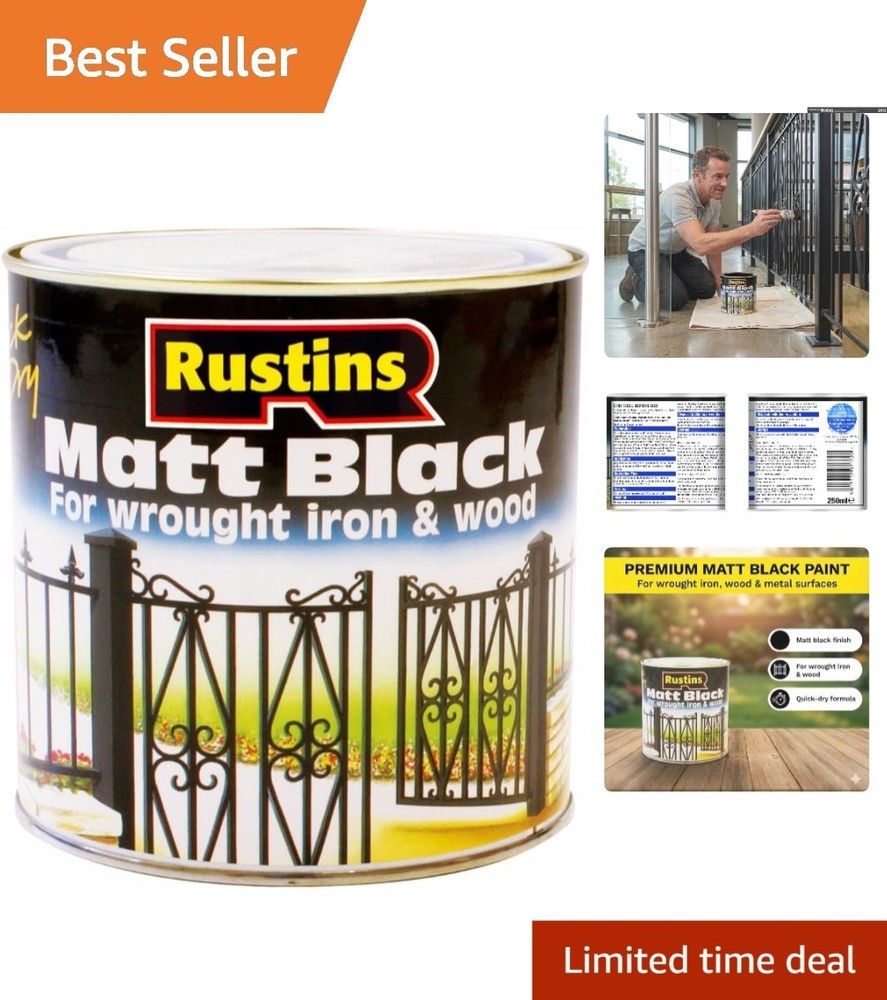 Matte Black Paint, 250ml Can for Versatile Interior and Exterior Designs