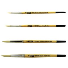 AS-122 White Hog Bristle Rounds Brush Set 4 pcs