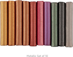 Soft Pastels Set of 10 Iridescent Metallic Colors, Vibrant Pastel Sticks for Art