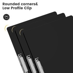 Extra Large 11×17 Clipboards, Plastic Black Drawing Boards, Horizontal Clip B…