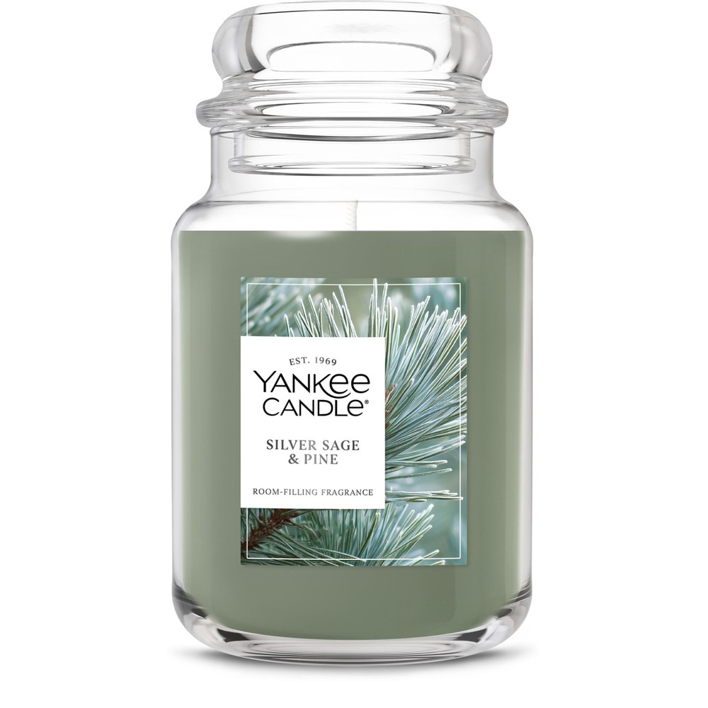 Yankee Candle, Silver Sage & Pine Fall Scented Large Jar, &