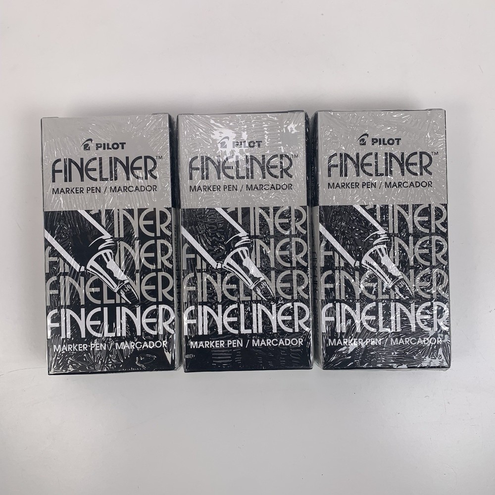 (3 Packs) Pilot Fineliner Black Fine Point Pen Smooth Writing Instrument 36 Pens