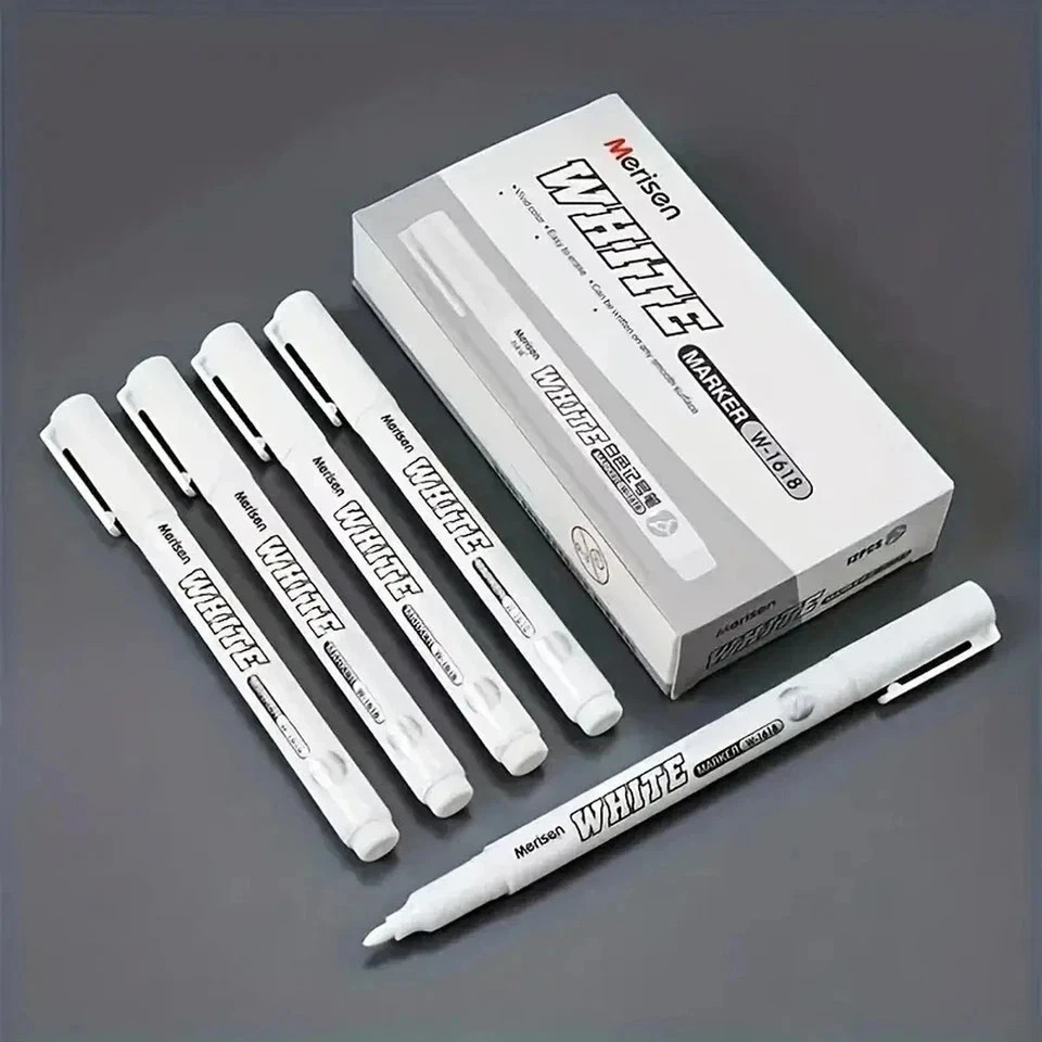 3pcs White Waterproof Permanent Paint Marker Pens for Metal Wood Fabric