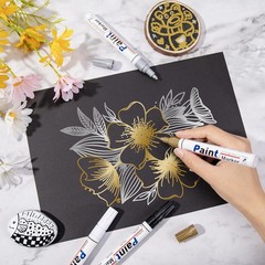 8 Gold Paint Pen Markers, Oil Based, Metallic, Permanent, Metal, Plastic, Glass