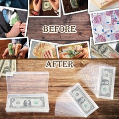 200 X Money Clear Bag Storage Protect World/US Currency Banknotes Soft Sleeves