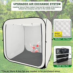 Pop up Paint Booth 6X6X6Ft Portable Spray Tent with Black Floor, Mesh Door and M