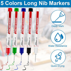 10 Pcs Long Head Deep Hole Marker – Long Nib Markers, Multi-Purpose Deep Hole Ma