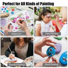 24Pcs Nylon Brush Artist Paint Brushes Art Set Acrylic Oil Watercolour Painting