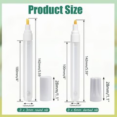 Biaungdo 6 Pcs 3 mm 6 mm Empty Fillable Pen, Clear Refillable Paint Pen Blank…