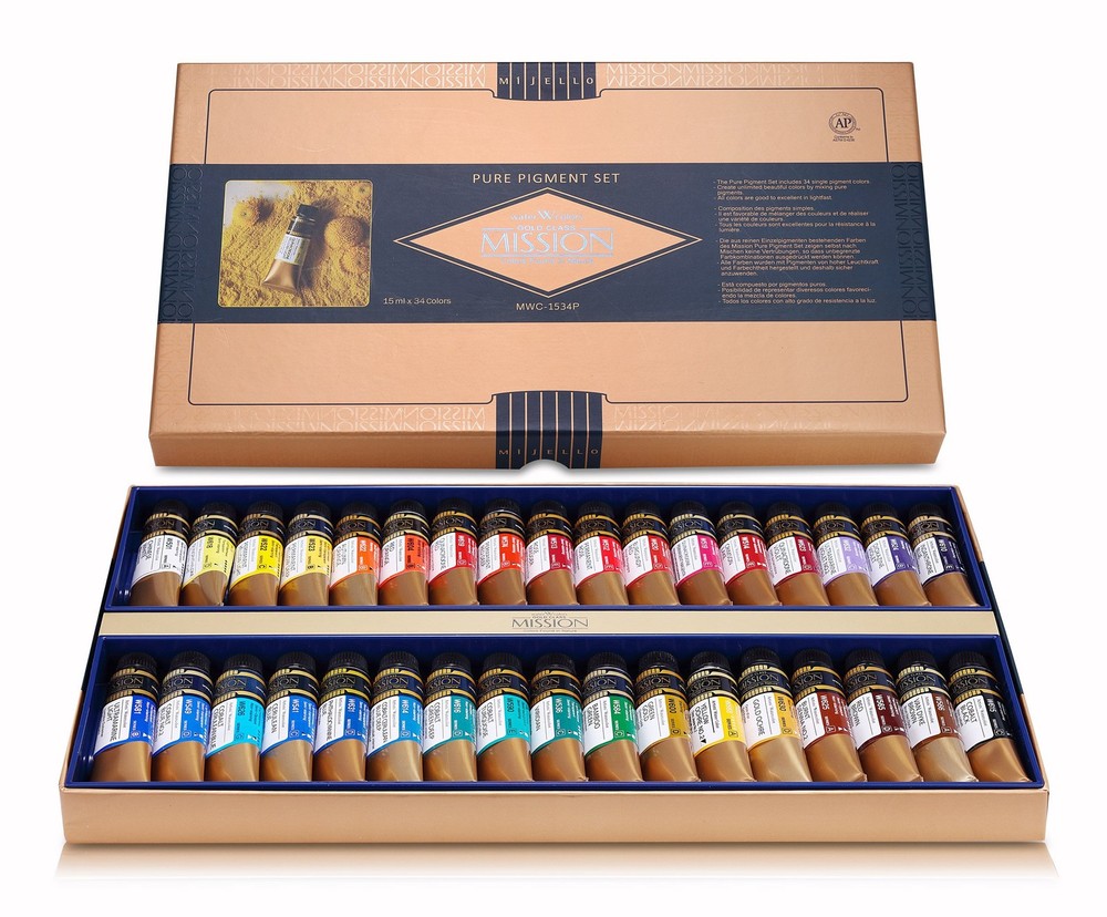 Mission Gold Class Pure Pigment Water Color MWC-1534P, 15ml 34 Colors