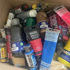 Large Box Paint Acrylic All Colors Value Over New Used