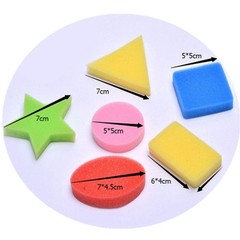 18 PCS Geometric Shape Painting Sponges Stamper DIY Art Craft Kids Drawing