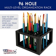 96 Hole Black Marker Holder Easy Assembly Organizer for Art Supplies