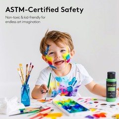 TMOL Acrylic Paint Set, 24 Colors (2 oz/Bottle) with 12 Art Brushes, Art Supp…
