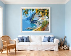 Mediterranean Lemon Tree Paint by Numbers for Adults Beginner, Seaside Landscape