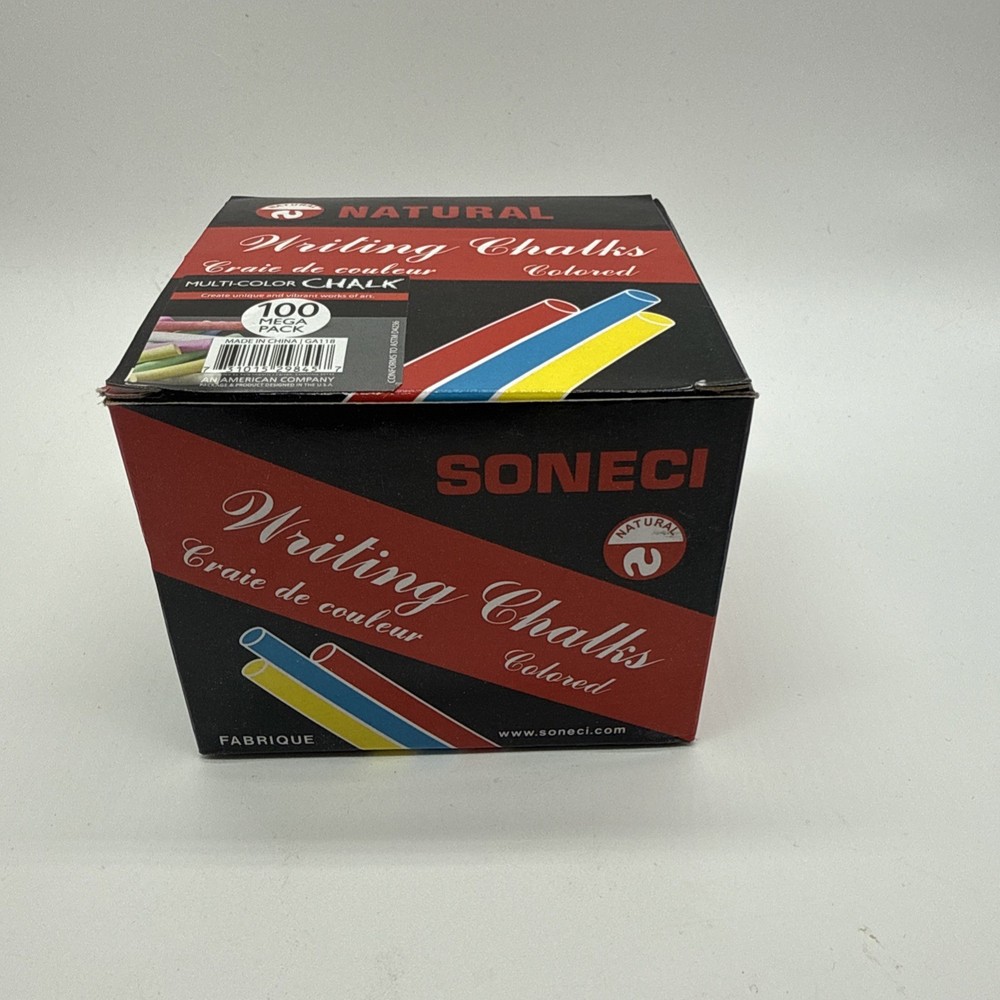 SONECI MEGA 100 PCS Natural Multi-Colored Pastel Blackboard Chalk Non-Brittle