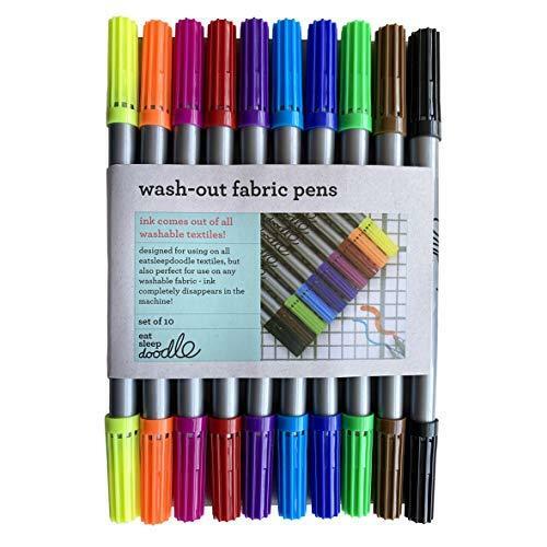 Eatsleepdoodle Original Doodle Wash-Out Fabric Marker Set (Pack of 10)