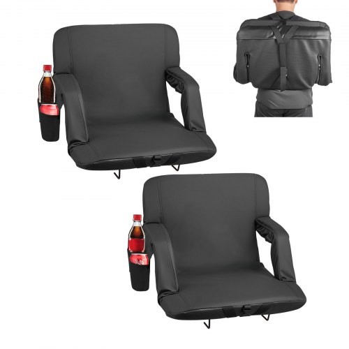 Stadium Seat, 6 Adjustable Angle Wide Bleacher Chair, 2.9” Cushion Padded S…
