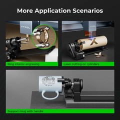 Roller RA2 Pro xTool S1 F1 P2 M1 Ultra Laser Engraver Rotary Must Riser Y-axis