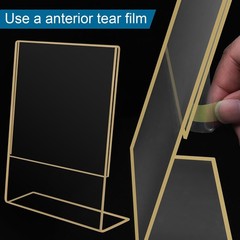 8×10 Gold Picture Frames, Clear Frameless Picture Frames, 6 Pack Acrylic Self…