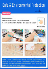 Dual Tip Markers for Kids, Washable Markers Set, Art Marker with Stand Portable