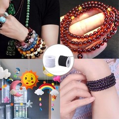 Stretchy String for Bracelets, 2 Rolls 0.8mm,1 mm,1.2mm,1.5mm,330 Feet Sturdy El
