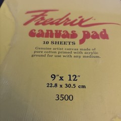 Vintage Fredrix Canvas Pad 12″ x 9” 10 Sheets Pure Cotton Canvas Primed Acrylic