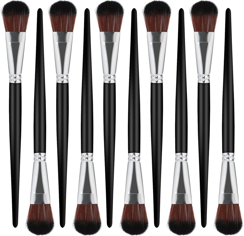 10 PCS 1 Inch Black Mop Brush for Acrylic Painting Oval Blending Brush Short