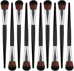 10 PCS 1 Inch Black Mop Brush for Acrylic Painting Oval Blending Brush Short