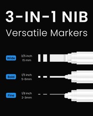 Thick White Jumbo Poster Markers: 3 Pcs 15mm Wide Tip Large Acrylic