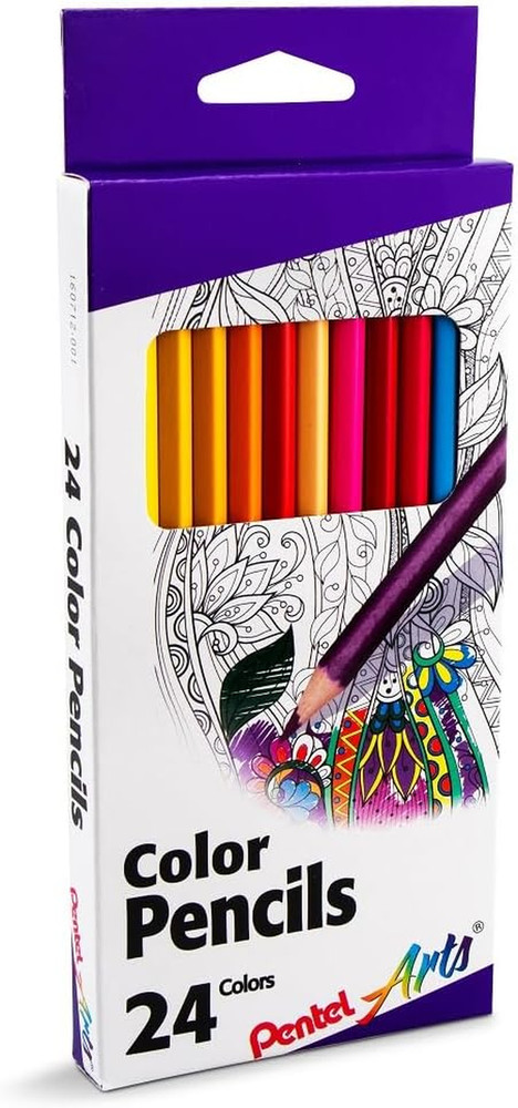 Arts Colored Pencils, Assorted Colors, Set of 24