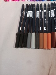 Tombow ABT Dual Brush Tip Marker Pens Lot of 49 Dynamic Strokes Fine Line