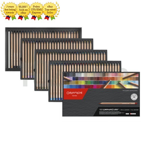 Caran d’Ache Luminance 6901 Wax-Based Colored Pencils 100Colors + 2 Full Blender
