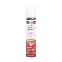 Rust-Oleum 334133 Protective White Gloss Enamel Turbo Spray 24 oz. (Pack of 6)