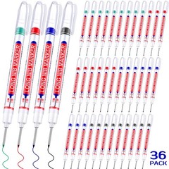 36 Pieces Long Nib 1 Count (Pack of 36), red, blue, green, black