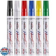 Overseas Paint Pens Paint Markers, 6 Colors Oil Based Permanent M