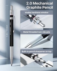 Drawing Pencil Set with Canvas Bag 30 Count, Mechanical Pencils 0.5, 0.7, 0.9…