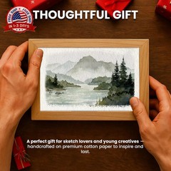 LEATHER VILLAGE Watercolor Paper- 8 X 6 inches, 50 Sheets – Mixed Media Watercol
