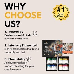 48 Colors Acrylic Paint Set | All-Inclusive Kit for Artists
