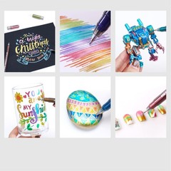 48 Colors Metallics Gel Pens, Glitter Gel Pens Set with 1.0mm Tip, Smooth Wri…