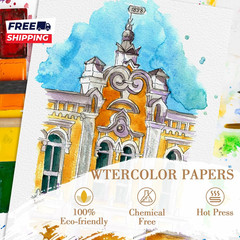 100PCS 5X7 Watercolor Paper Bulk 140Lb/300G Cold Press Thick Water Color Paper P