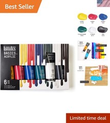 Basics Acrylic Paint Set: 6 x 118ml Tubes for Vibrant Artistic Expression
