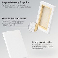 Stretched Canvas 5 X 7 Inches Pack Of 12 Blank White Canvas For Painting For Acr