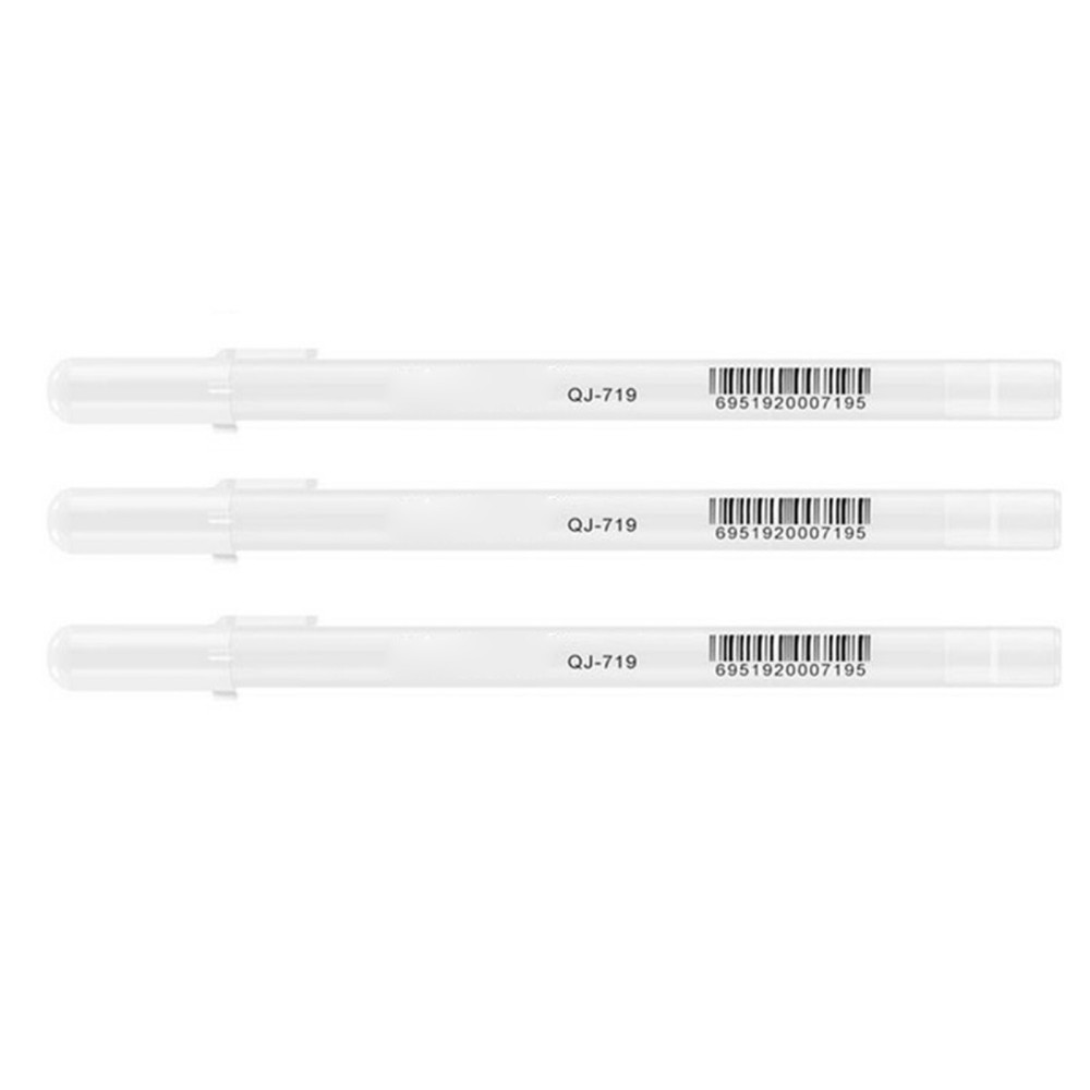 3Pack 0.8mm Fine F Tip White Gel Ink Marker Pen Drawing Art Sketching Painting