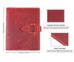 Handmade Leather Sketchbook Cover, Leather Artist Sketch Pad Cover for 5.5″ x…