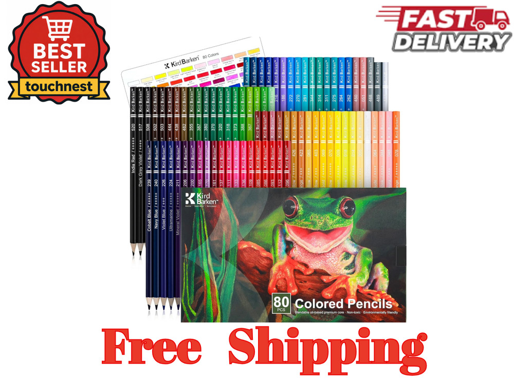80 Colored Pencils, Soft Core Color Pencil Set for Adult Coloring Books Artist..