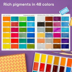 ARTISTRO Professional Watercolor Paint Set 1 Count (Pack of 48), 48 Colors